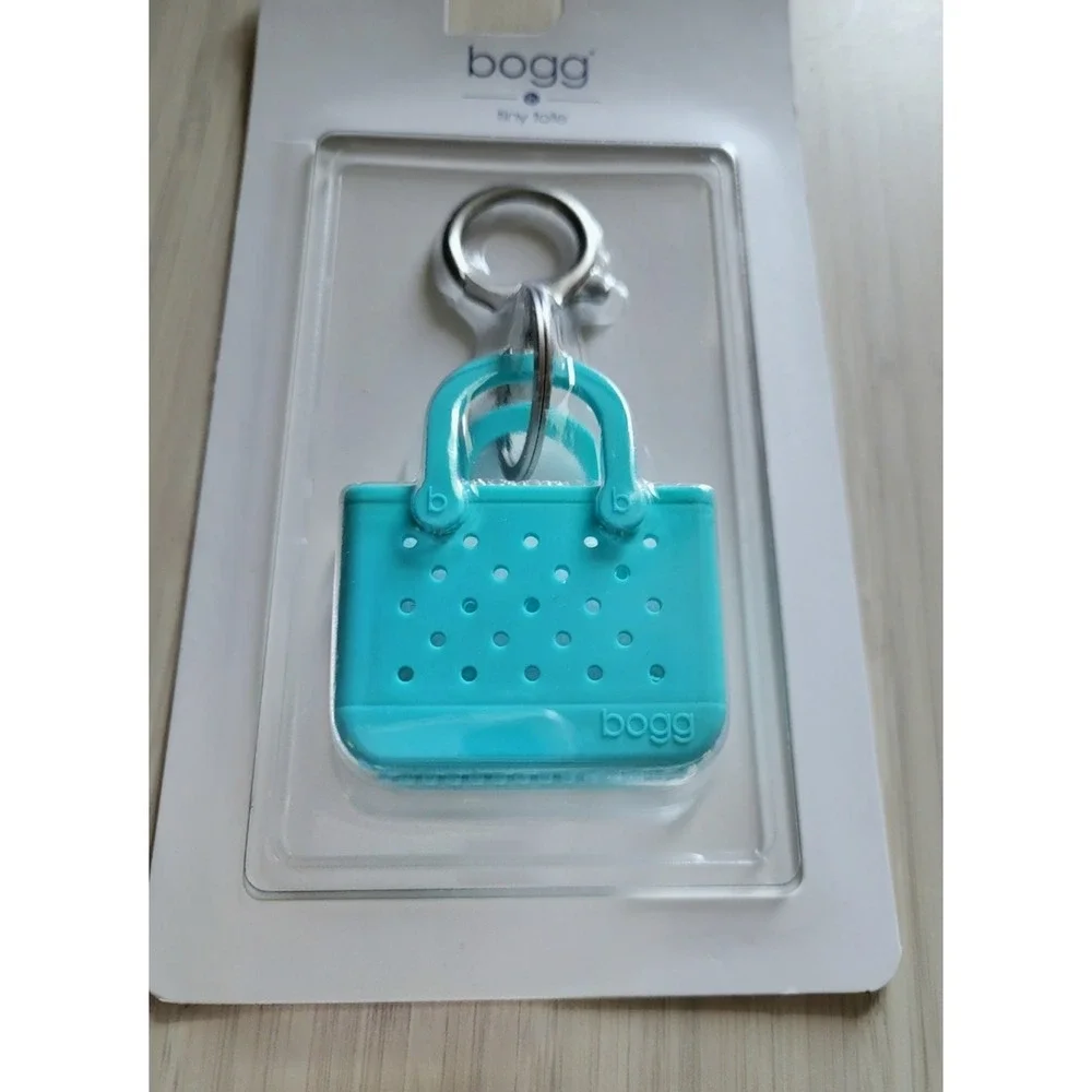 NEW Brand New Bogg Tiny Tote Bag Branded Keychain Blue Turquoise - Picture 2 of 4